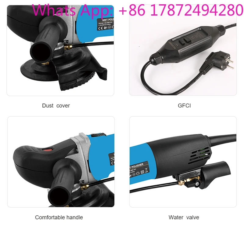 Cost-Effective 900W Wet Stone Polisher, 110V/220V Adjustable Handheld Wet Polishing Machine