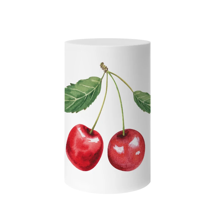 Mehofond Custom Cylinder Cover Backdrop Circus cherry Red Berry First Birthday Plinths Dessert Pedestal Background Decor Elastic