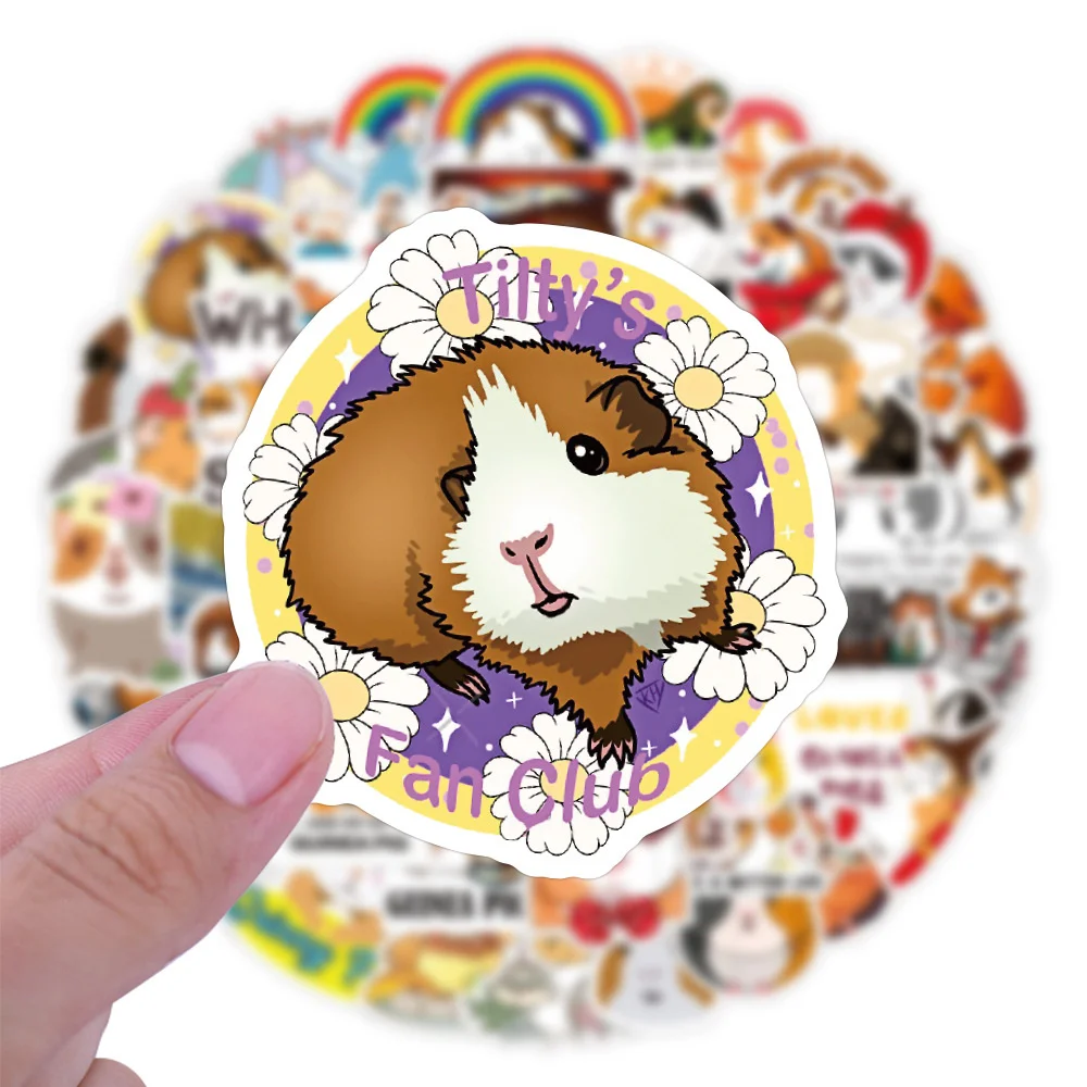 10/30/50PCS Cute Animal Guinea Pig Graffiti Sticker Car Luggage Notebook Water Cup Waterproof Sticker Wholesale