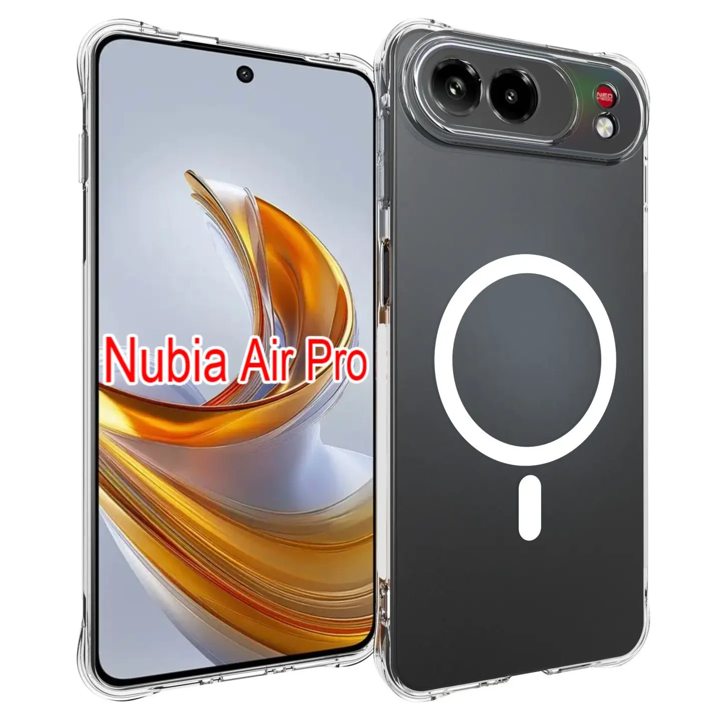 For MagSafe Case For ZTE Nubia Air Pro Simple High-Transparency Magnetic TPU Skin-Friendly Drop-Proof Cover Funda