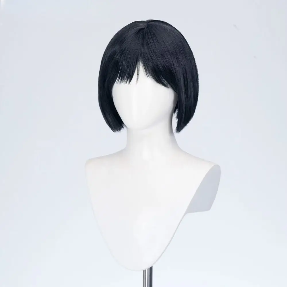 Disponible Juego SILENT HILL F Hinako Shimizu Cosplay Peluca sintética negra de 30 cm para mujer, resistente al calor, ideal para fiestas de Halloween + gorro gratis