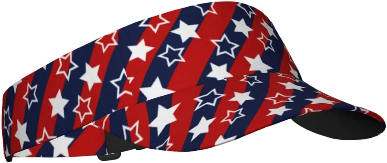 Topi Pelindung Matahari Bendera Amerika Topi Pantai Pelindung Matahari Musim Panas Topi Pelindung Bendera AS Dapat Disesuaikan untuk Wanita Pria