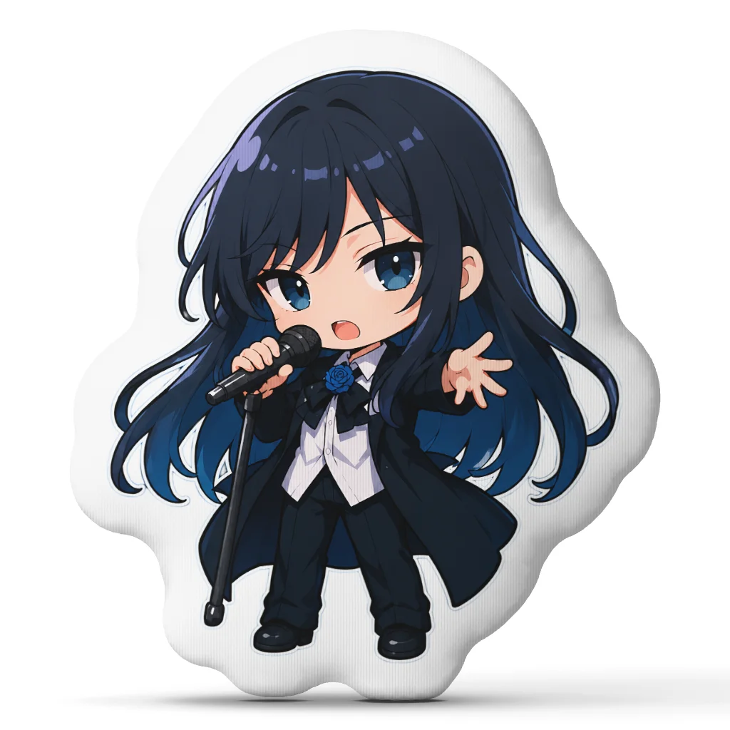 Ado Anime Singer Plush Pillow Chibi Vocalist Cushion Irregular Stuffed Throw Pillow Music Fan Gift for Sofa Home Decor Room