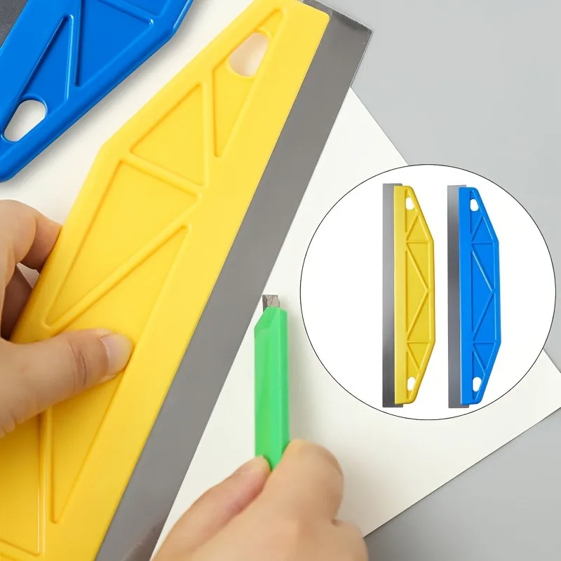 12-Inch Heavy-Duty Yellow Paint Shield Edger with Ergonomic Handle & Edge-Durable Plastic/Metal Wall Painting Tool for Precision