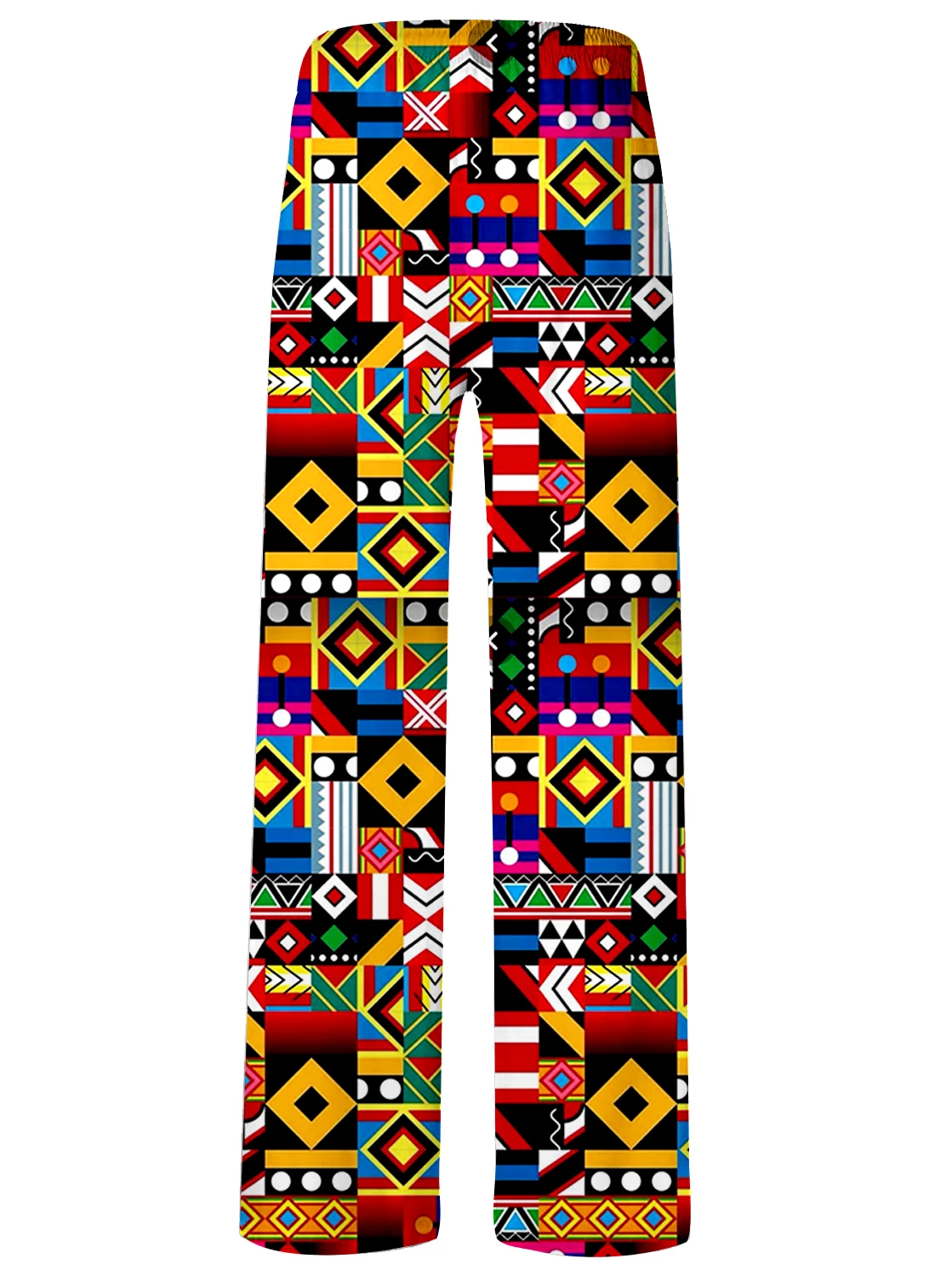 Lockeres und bequemes 3D-Digitaldruck-geometrisches Spleißmuster für Herren, trendige Freizeithose für Frühlings- und Herbststraßen.