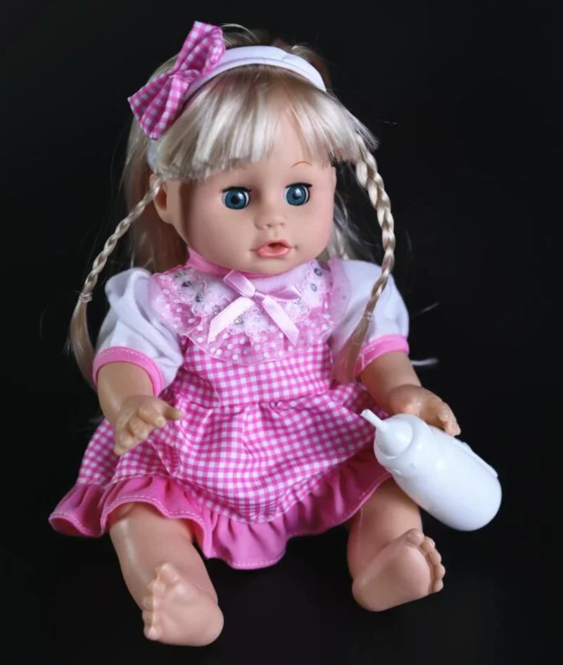 Reborn Baby Dolls para menina, alimentação piscando, água potável, xixi e conversa, boneca falando, modelo de bonecas macias, presente para recém-nascidos, 32cm, novo