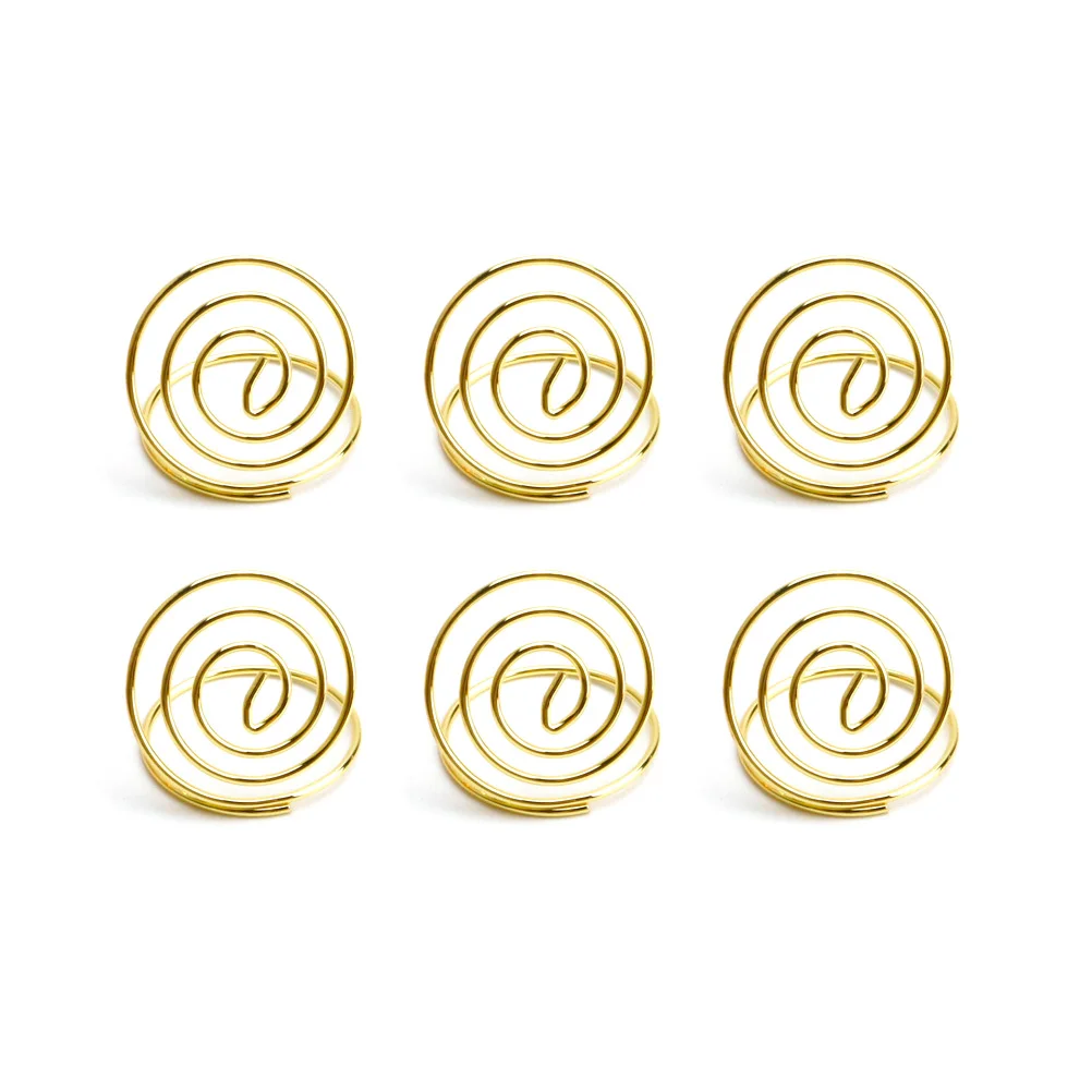 

24 Pcs Table Number Holder Desktop Note Heart Shape Clips The Circle Golden Photo