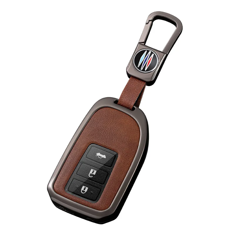 Zinc Alloy Car Key Case Cover Chain Shell Protector Fob Holder for Toyota Hiace 2-Button 3-Button Smart Remote Key Accessories