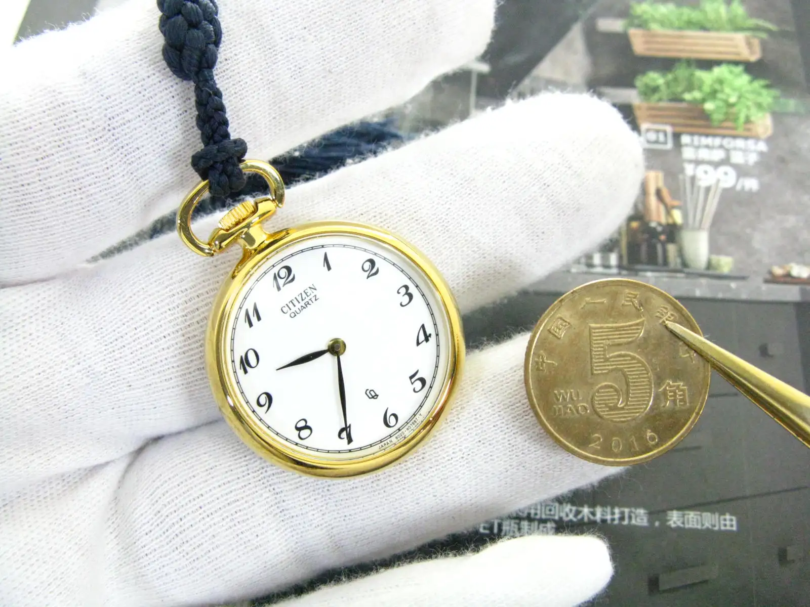 “enamel” Japanese Ceramic Gilded  Pocket small Watch