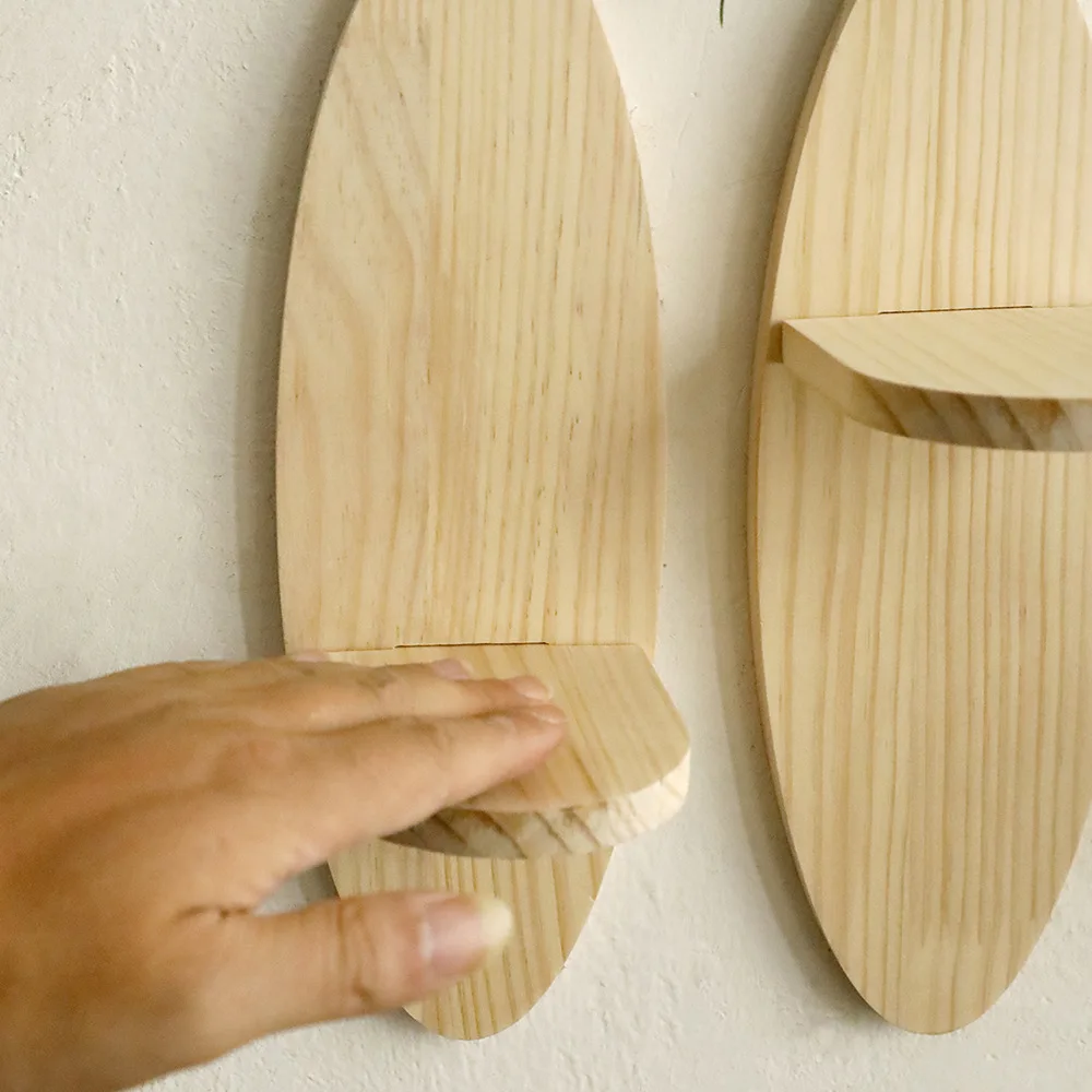 Laser Cut Oval Solid Wood Wall Storage Rack Light Small Items Wall Storage Rack Home Wall Decoration Storage