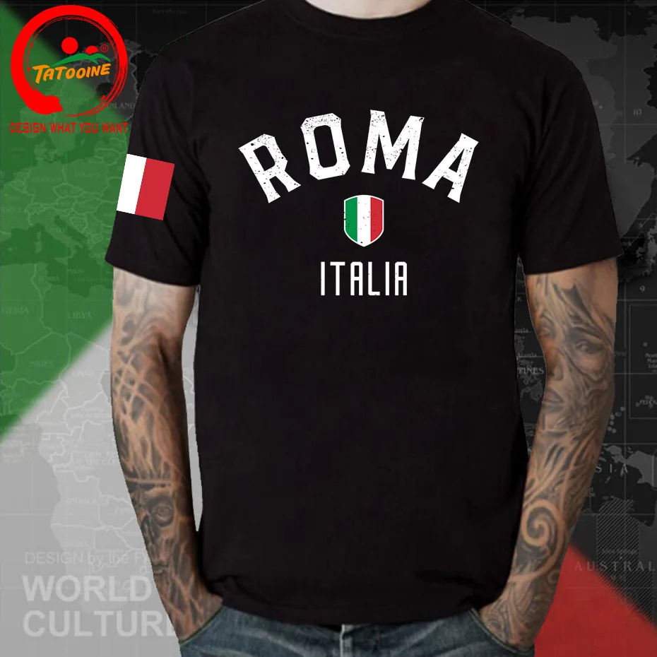 Funny Vintage Roma Italia T Shirt Men Rome Italy Flag T-shirt Retro Italian Design Jerseys ITA Nation Team Tops tshirt Camisetas