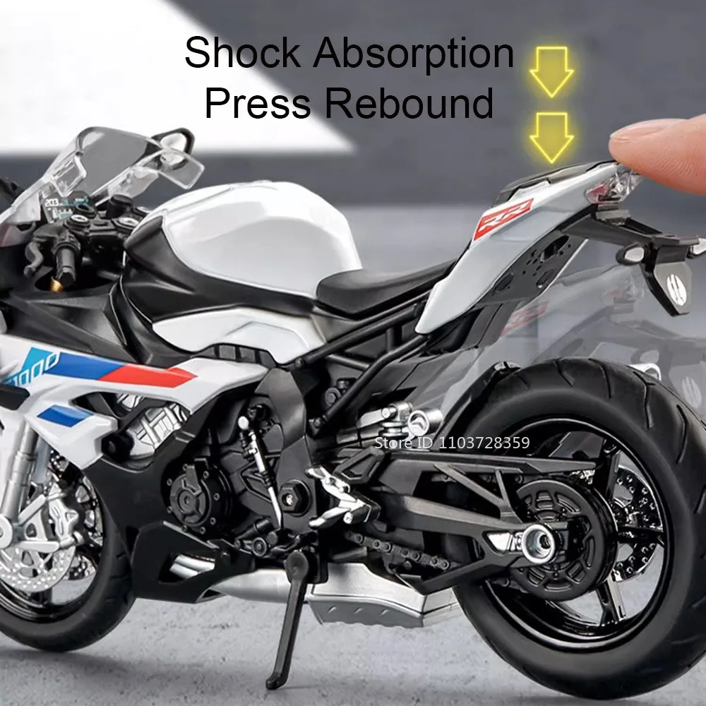 1:12 RRS1000 S1000RR Spielzeugmodell Motorräder Legierung Diecast Motorräder Stoßdämpfung Vorderrad Lenkung Gummireifen Jungen Geschenk – Detail 8