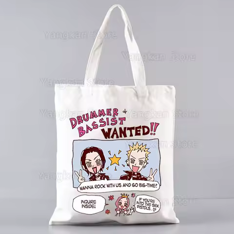 Nana Anime Cartoon Printed Canvas Shoulder Bag Female Harajuku Funny Large-capacity Eco Environmental Shopper Bag