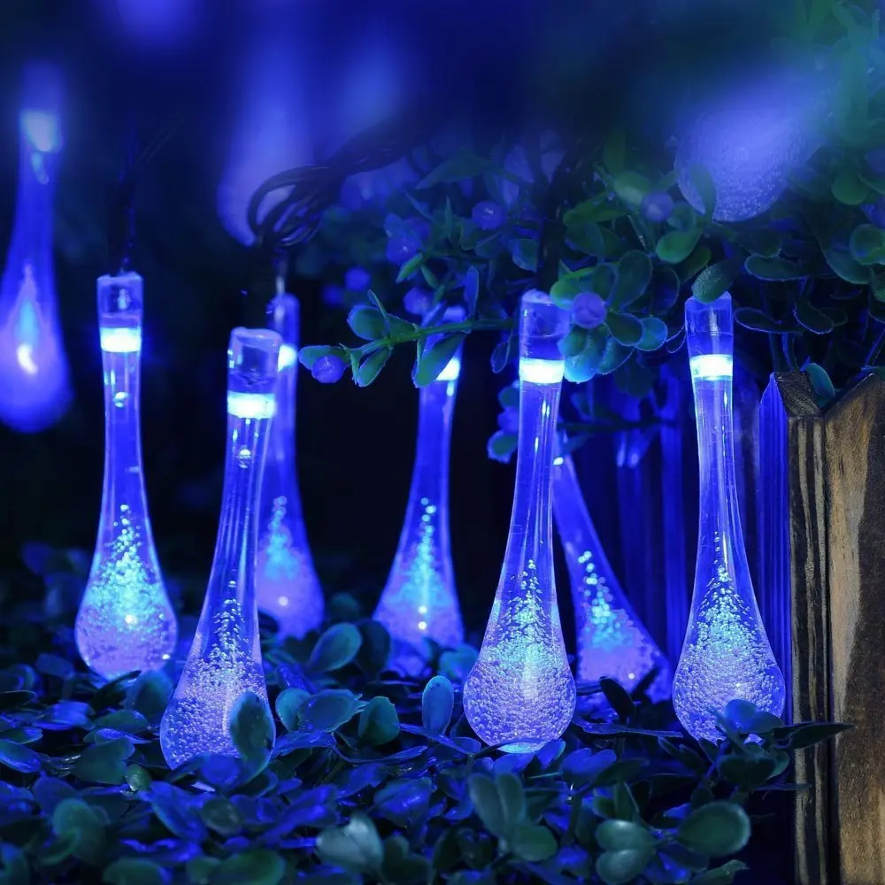 

LED Light Solar Powered Water Droplet Style String Lamp Outdoor Waterproof Festival Decoration Bubble Fun Fashion