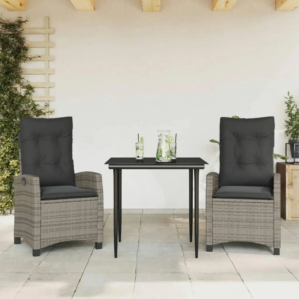 

Stylish Grey and Black Garden Dining Set Outdoor Furniture for Patio Lawn and Backyard Relaxation