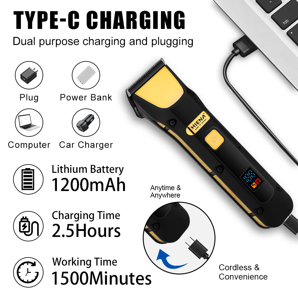 المهنية مقص الشعر الكهربائية أداة تهذيب اللحية الرجال المقص الكهربائي USB قابلة للشحن أداة التهيأ #6