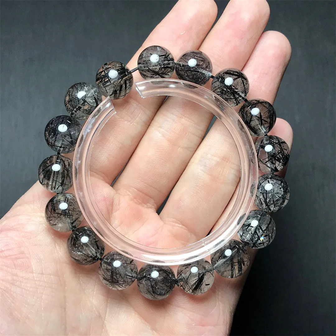 

11mm Natural Black Hair Rutilated Quartz Bracelet For Women Men Gift Reiki Crystal Beads Energy Gemstone Strands Jewelry AAAAA