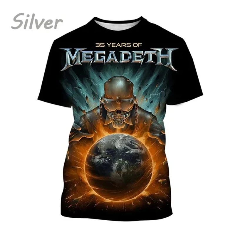 Heavy Metal Rock Band Megadeth 3D printed T-shirts Summer Men/Women Wild Style Hip Hop Short Sleeve Tee Top Oversized Streetwear