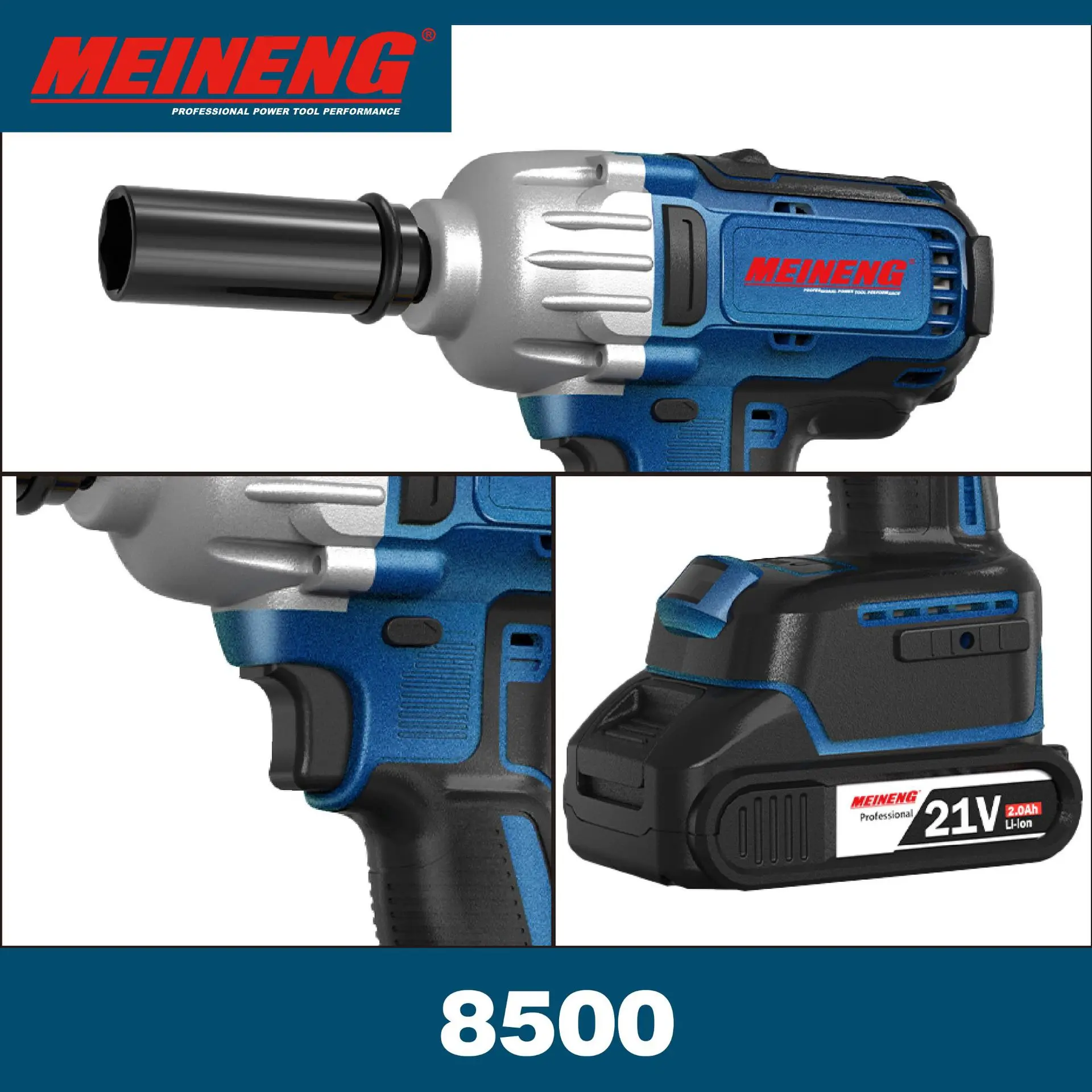 Chinese Made Cordless Lithium Battery Impact Wrench, Multifunctional Portable Electric Wrench Industrial Lithium Power Tool