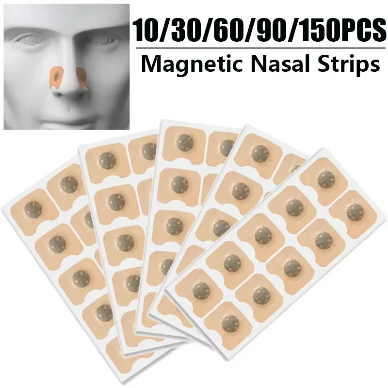

10/30/60/90/150Pcs Nose Breath Patch Magnetic Suction Iron Nasal Strips Increase Air Improve Sleep Quality Reduce Snoring Tools