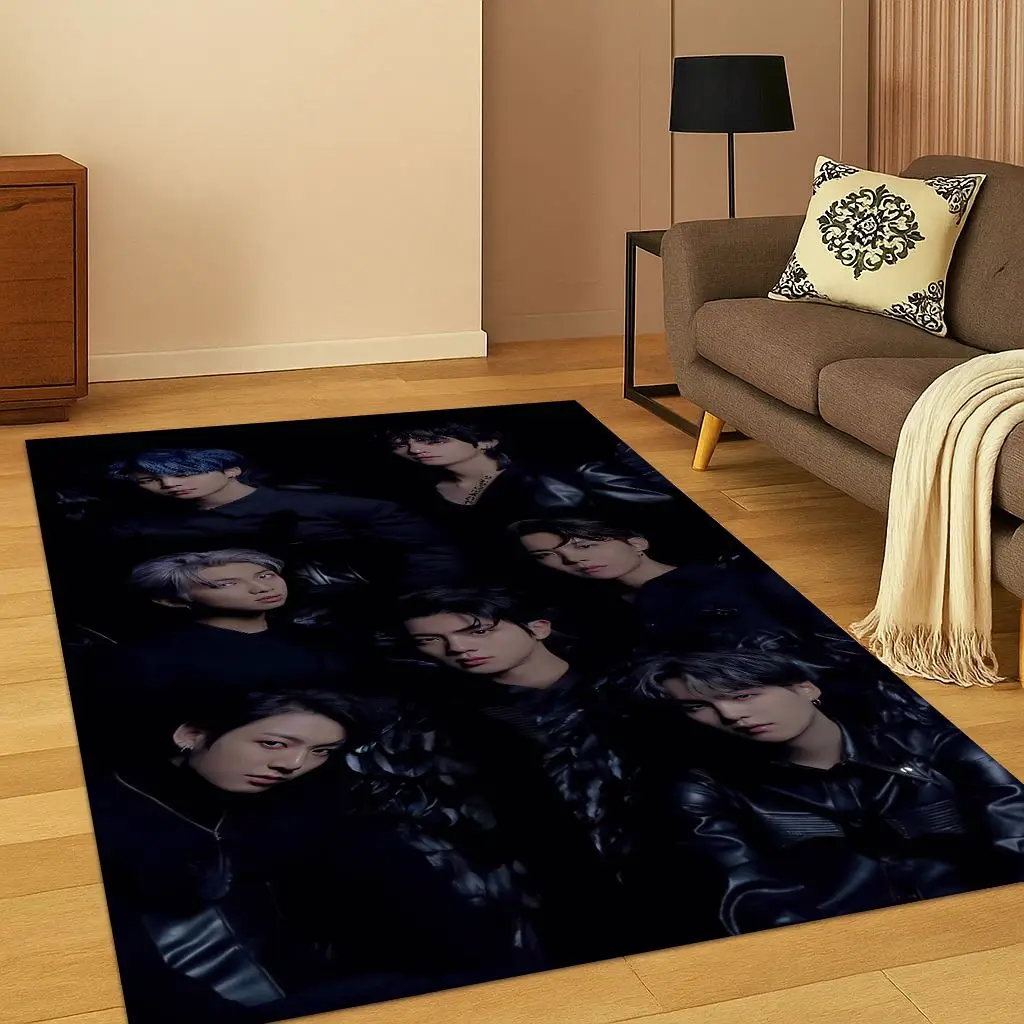 Kpop Star B-BTS Kim JIN SUGA V السجاد البساط لغرفة النوم غرفة المعيشة أريكة المنزل ممسحة ديكور المنزل ، منطقة البساط سجادة أرضية غير قابلة للانزلاق هدية #4