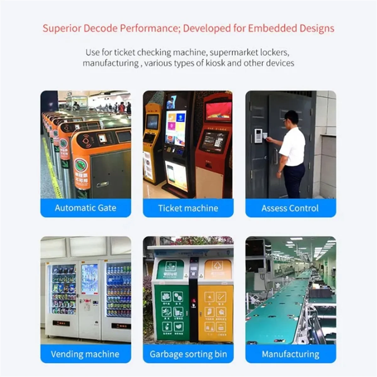 AD41-EP8280 QR รหัส RFID Card Reader NFC 1D 2D QR Code Reader Access Control Barcode Scanner USB Wiegand สําหรับ Kiosk