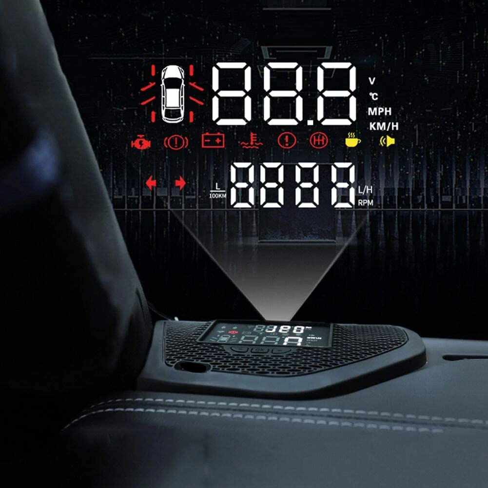 M93K-Car Head Up Display HD Projector Screen HUD Overspeed Alarm For Jeep Wrangler JL 2018 2019