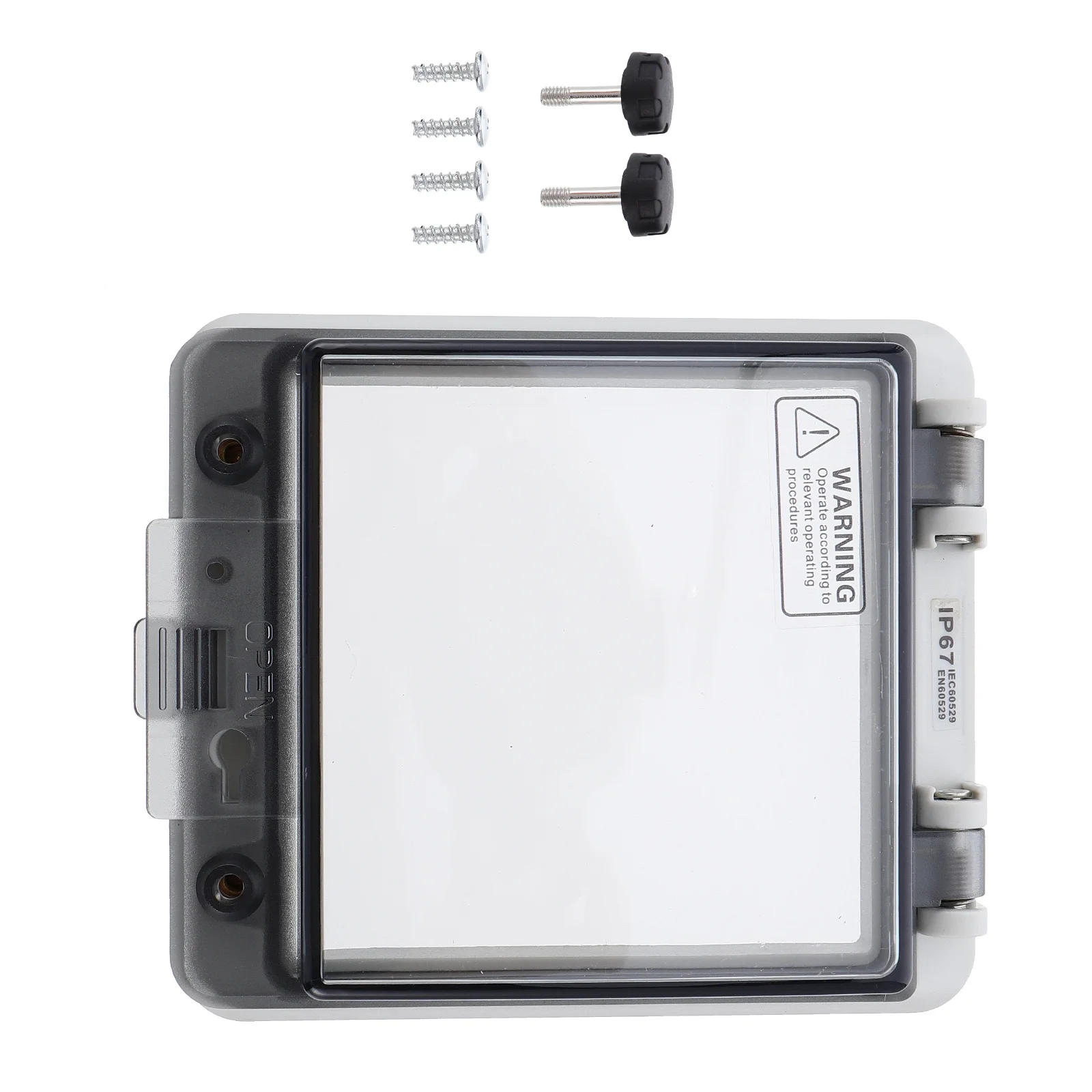 

5 Way Waterproof Breaker Box Grey Metal Distribution Box Clear Window For Outdoor Electrical Use Circuit Breaker Case