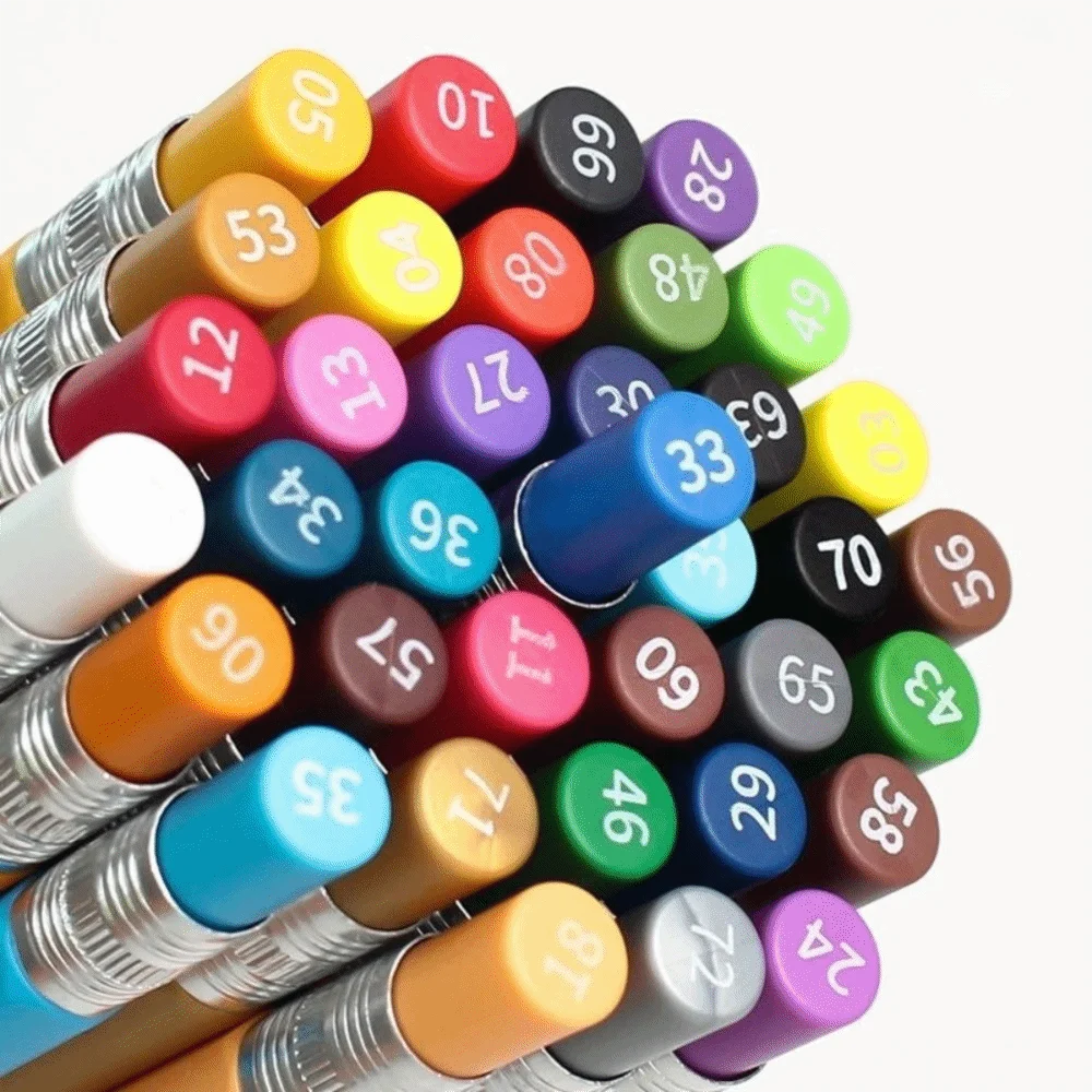 12/18/24/36 Colors Retractable Colored Mechanical Pencils Hexagonal Barrel Oil-Based Coloring Pencils Refillable Drawing Pencils