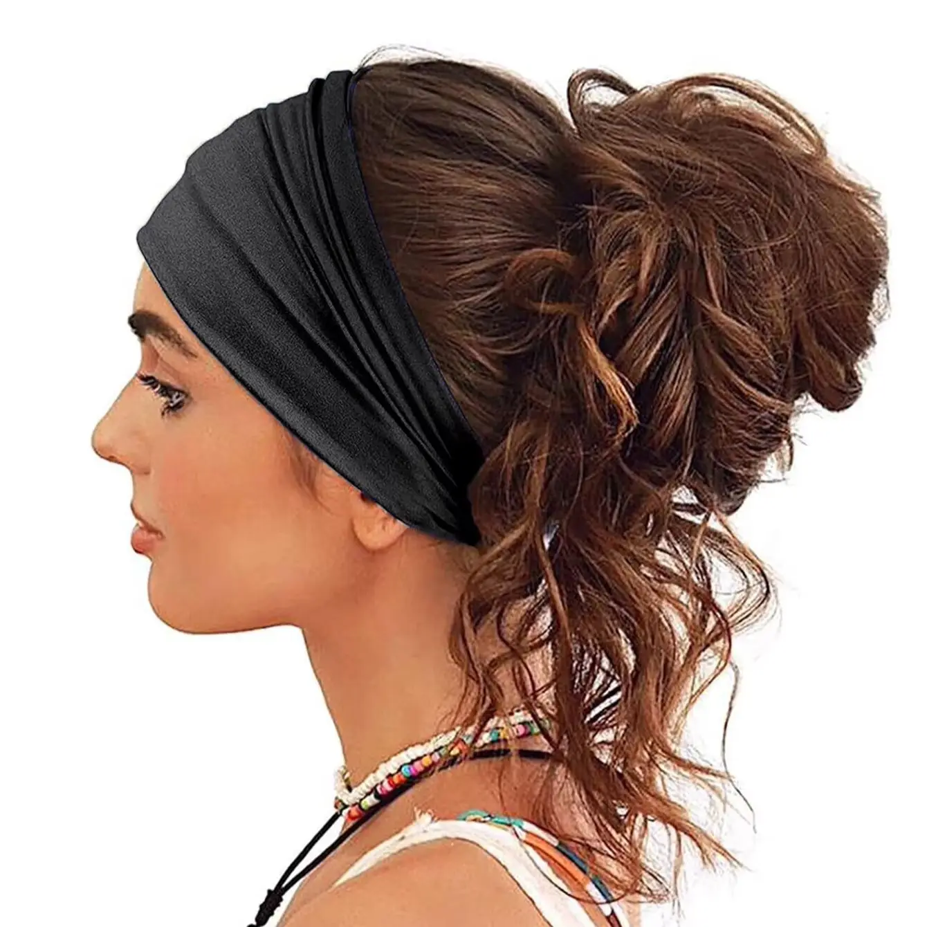 3-Piece Set of Solid Color Wide-Brimmed Elastic Headbands for Women, Sports Yoga Non-Slip Sweat-Absorbent Elastic Headbands, Everyday Versatile Hair Accessories
