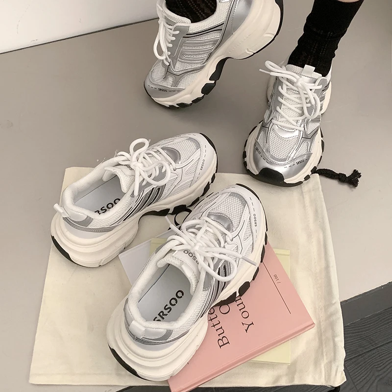 Female Lightweight Breathable Mesh Casual Running Shoes Ladies Versatile Thick Bottom Women's Slip-ons For Sneakers Summer 2024