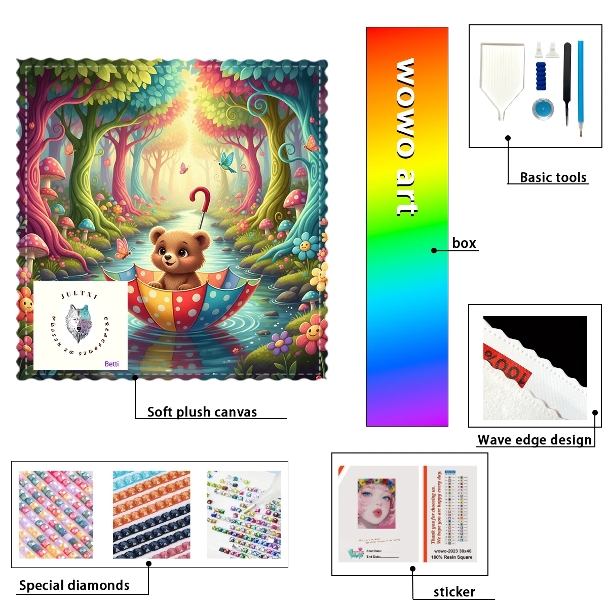 

【Betti_ Diamond Art】Мишка Блуждающий Кристалл AB Горный Хрусталь FD Горный Хрусталь Идеальный Смола Алмаз