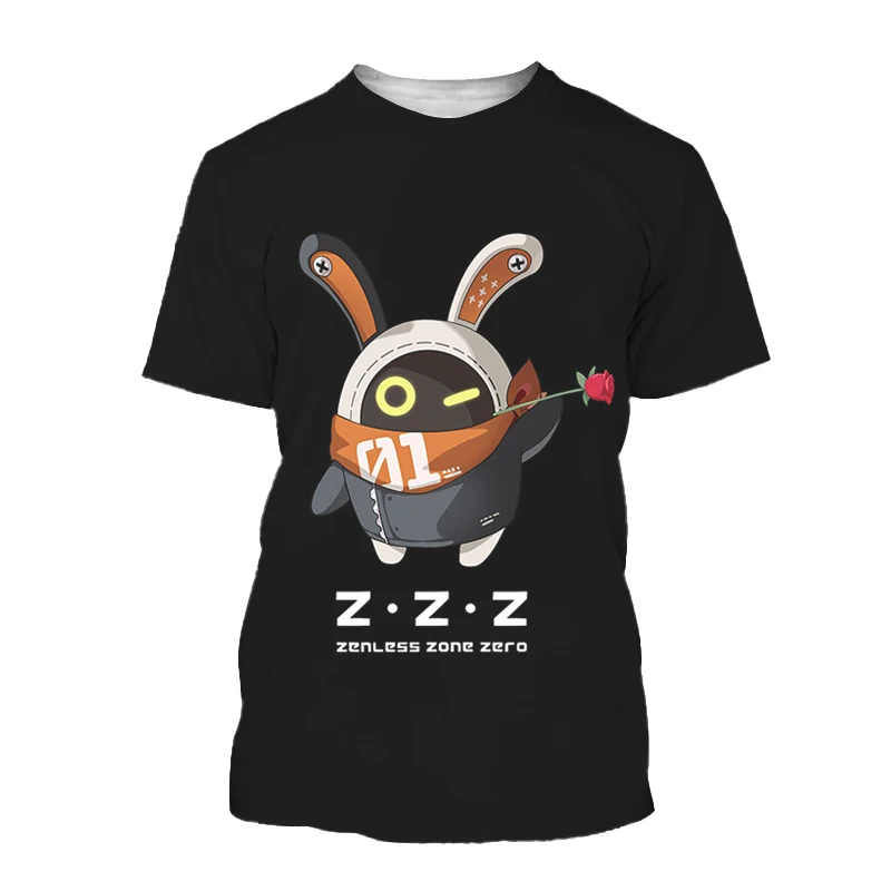 New MiHoYo Game Zenless Zone Zero Print Men T-shirt ZZZ Role Wise Belle Graphic T Shirt Harajuku O-neck Women Short Sleeve Tees