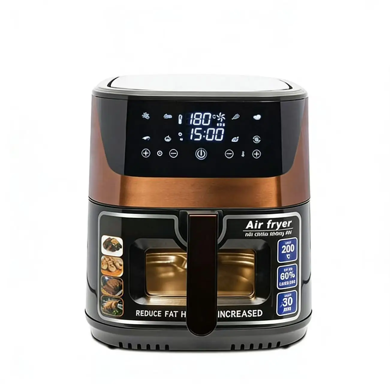 8.8L Large Capacity Air Fryer Touch Control Hot Air Convection Stainless Steel Electric Automatic Oven
