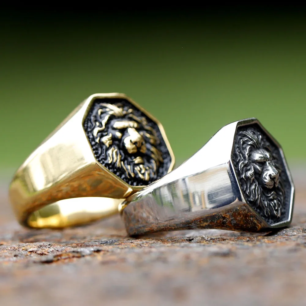 2023 Detailed Stainless Steel 3D Lion Head Rings For Men Women Punk Trendy Domineering Vintage Animal Jewelry Gift Free Shipping