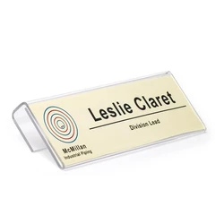 Cubicle Name Tag Holder Plate For 16x8cm Walls - Clear