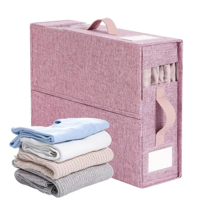 

Foldable Sheet Set Organizer Pillow Cube Organizer Quilt Organizer Case Wardrobe Divider Storage Box With Visual Window Design