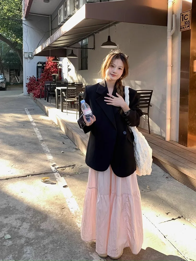 

Women'S Clothing Trend 2025 Blazer Woman Stitch Roll Official Long-Sleeved Classy Sensation Wine Turn Down Warm Quality Outer