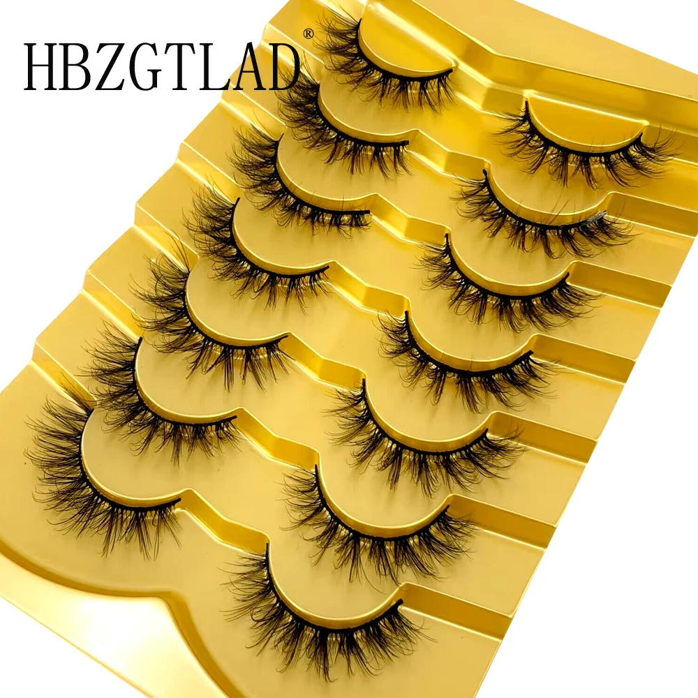 7 Pairs Slender and Soft 3D Faux Mink Lashes Natural False Eyelashes Dramatic Volume Lashes Eyelash Extension Makeup for Beauty