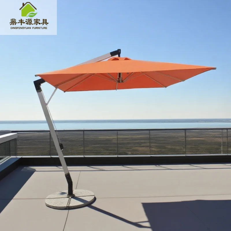 Luxury Aluminum Alloy 7-character Umbrella Beach Hotel Courtyard Coffee Park Restaurant Milk Tea Outdoor Shading Large Windproof