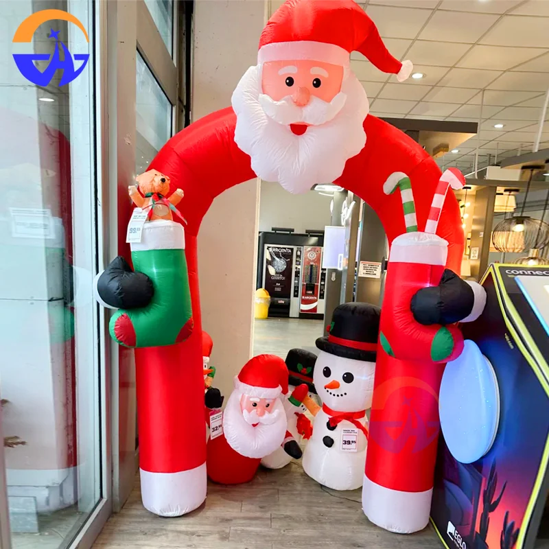 

Надувная арка Санта-Клауса, уличная декоративная опора для торговых центров, дворов и рождественских вечеринок