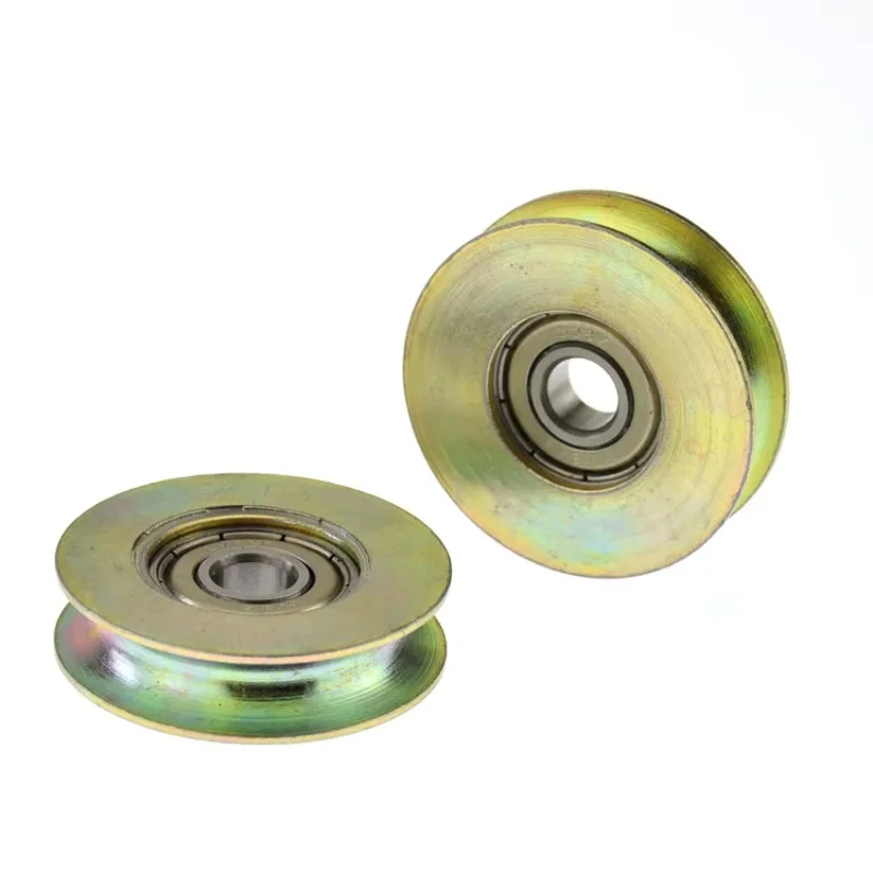 1Pc 8x40x10 scanalatura rullo ruota concava a forma di U ruota guida fune metallica in acciaio che passa attraverso la ruota di sospensione della ruota metallica