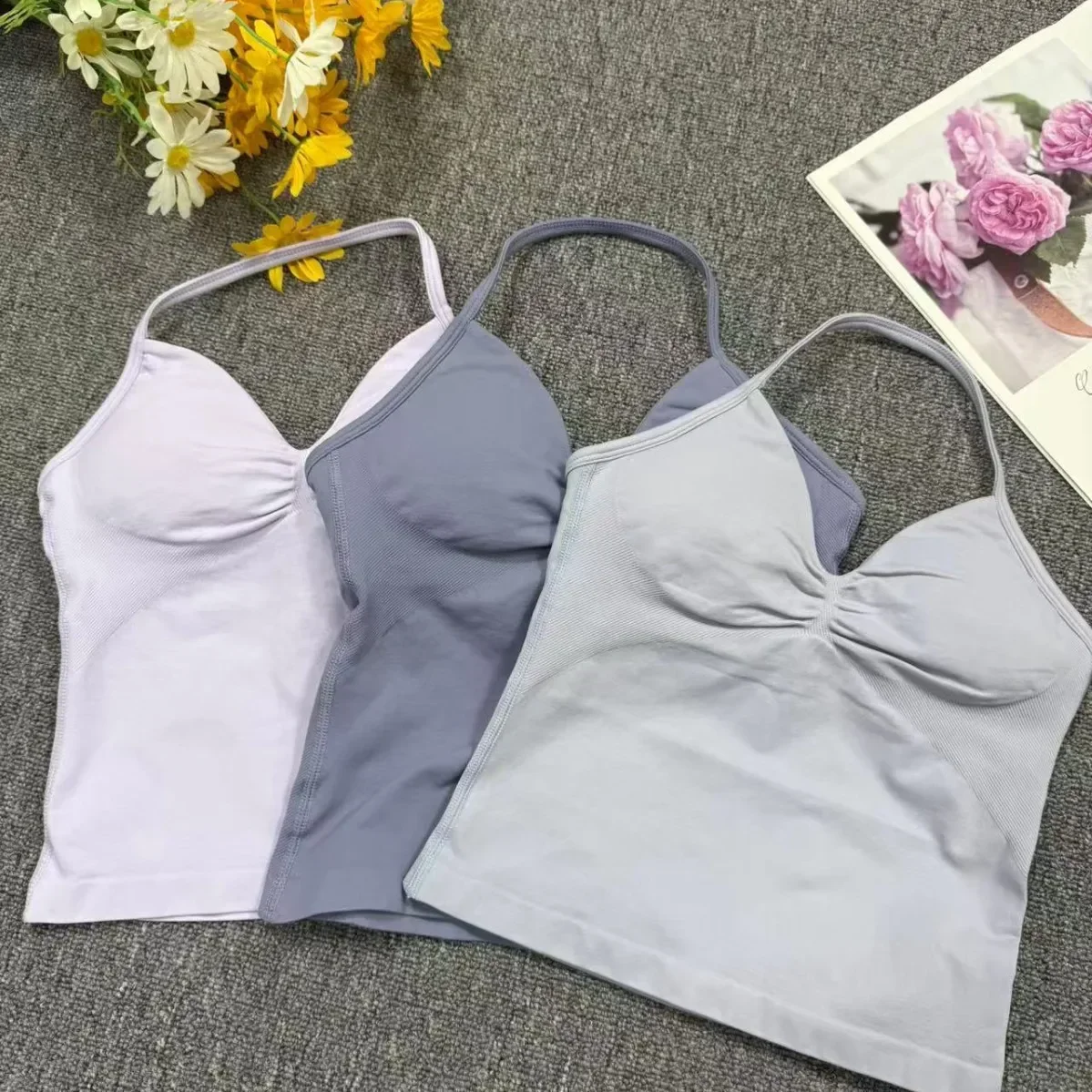 Hot Sale hot Impacts Gym Set Solid Color Sports Yoga Vest Summer Slim-fit Quick-drying Yoga Top Waist Fitness Top for Women