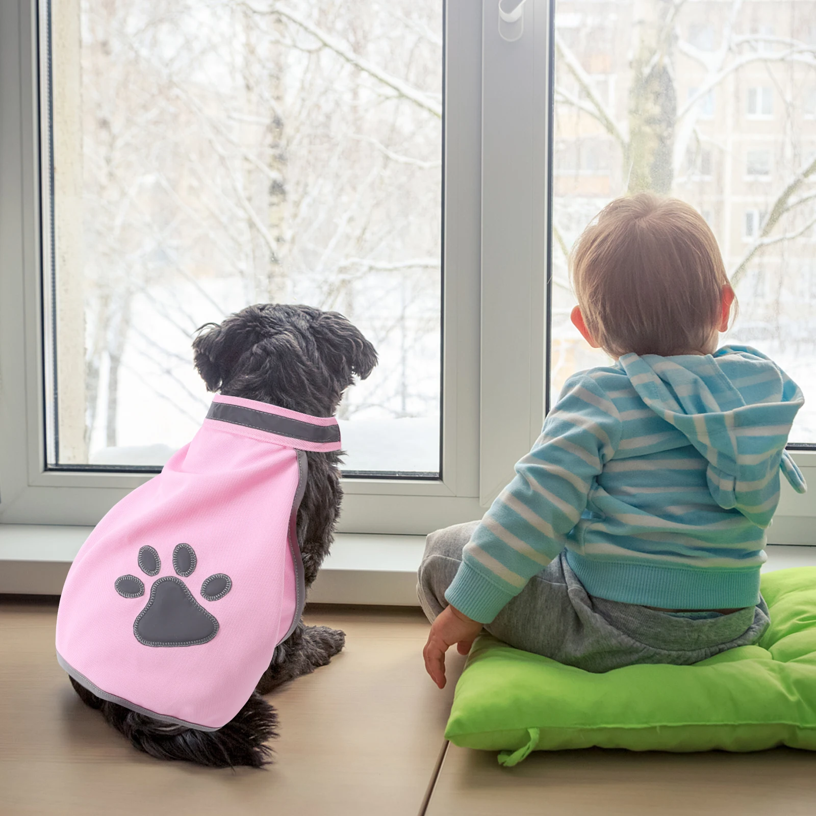 

1PC Pet Safety Vest Reflective Dog Vest Fluorescent Print High Visibility Lightweight for Small Medium