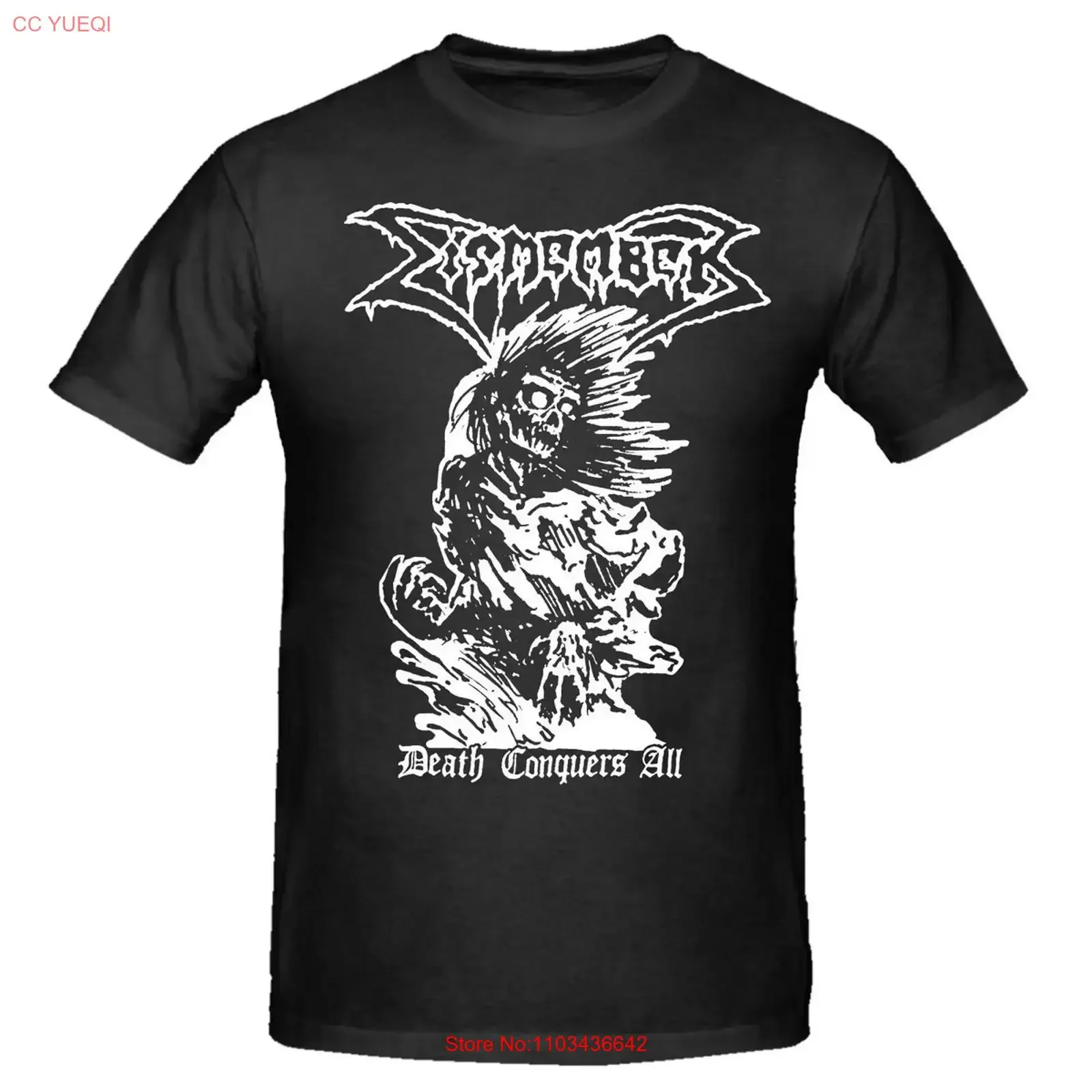 T-shirt Dismember Band Death conquers all, noir, S 5XL, 1G0363, vintage, lavé, vêtements de créateur polyvalents, haut pour un usage quotidien