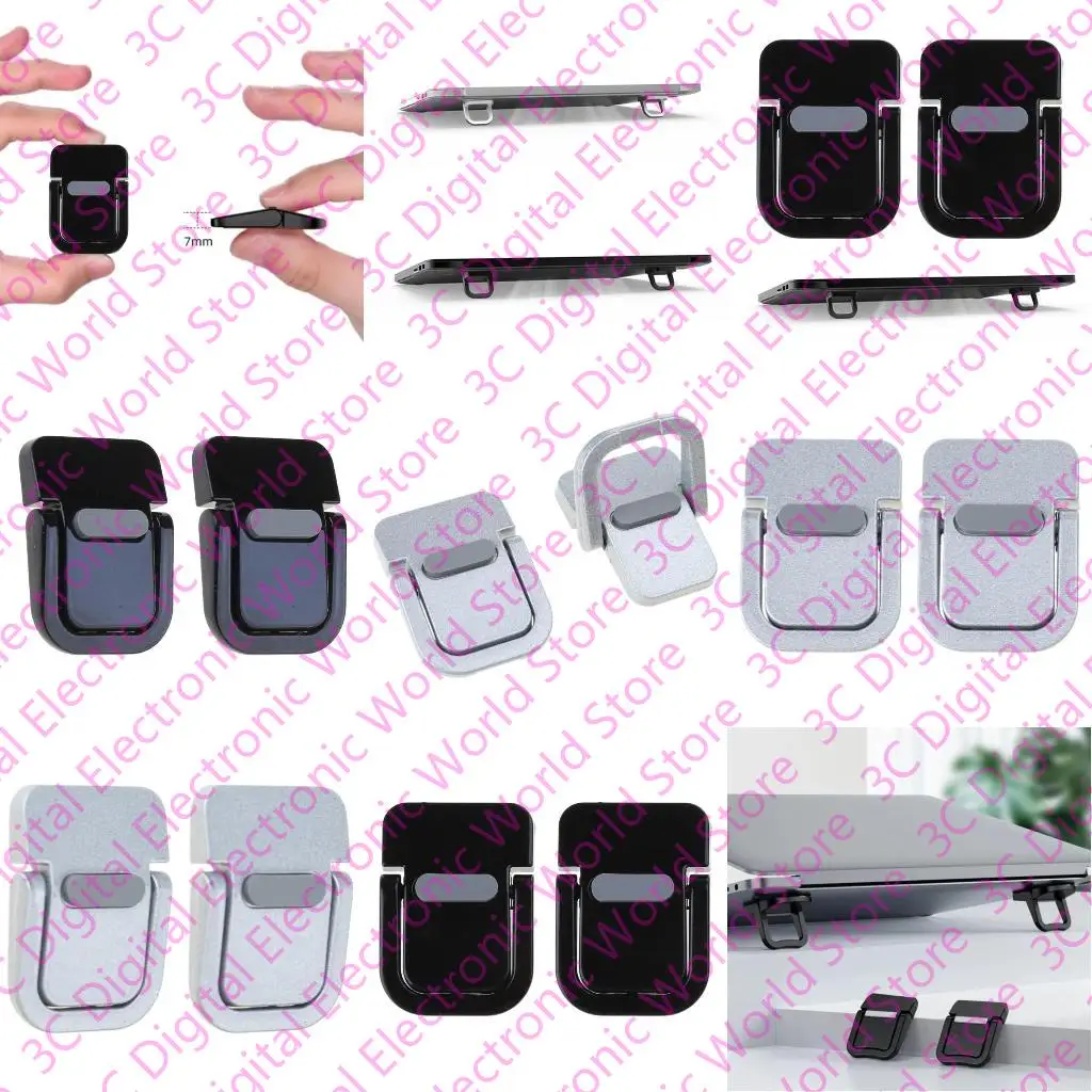 

2Pcs Laptops Stand Portable Computer Keyboards Stand for Desk Self-Adhesive Invisible Laptops Feet Foldable Laptops Stand