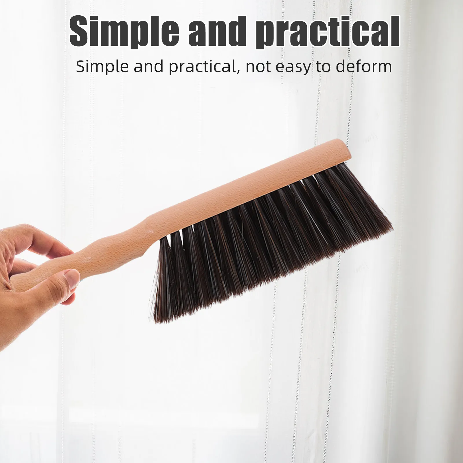Wood Handle Fireplace Cleaning Brush Compact Hearth Broom for Ash Dust Removal Stove Cleaning Tool Fireplace Accessories