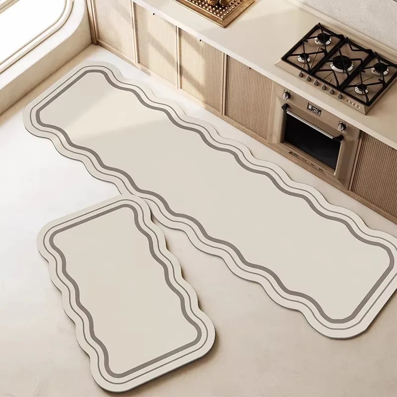 

Kitchen Floor Mat Long Carpet Anti-slip Oil-proof Foot Mats Pvc Leather Waterproof Carpets Modern Style Home Decor Rug 주방 바닥 매트
