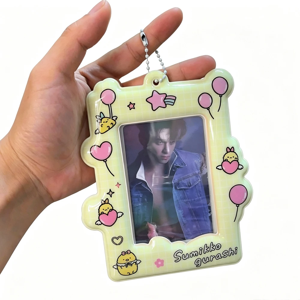 Cute Cartoon Card Holder 3 Inch Photo Protective Cover Kpop Idol Card Holder Backpack Accessories Pendant Keychain Gifts