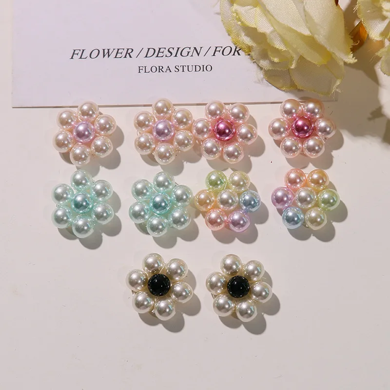 Clog Charm 1 Pc Ins Style Versatile Elegant Glass Bead Faux Pearl Flower DIY Handwoven Clear Crystal Jelly Resin Korean Princess